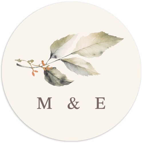 Elegant Botanical Autumn Floral Wedding Stickers Daffodil Circle