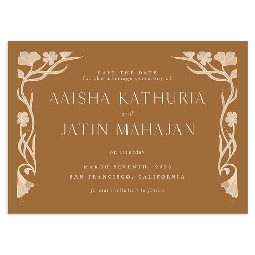 Indian Majestic Legacy Elephants Save the Date Cards Saddle Signature smooth Blank No Standard