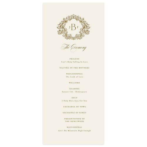 Black Tie Crest Wedding Programs Umber Signature