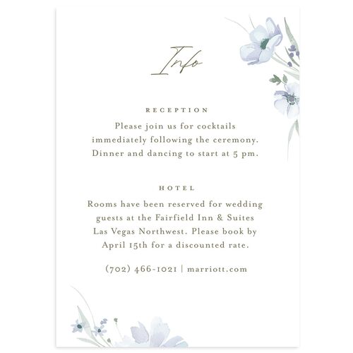Floral Photo Wedding Enclosure Cards Ocean Signature Standard