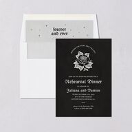 Moody Gothic Rose Rehearsal Dinner Invitations Midnight Signature Blank Standard