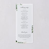 Leafy Frame Wedding Programs Hunter Green Signature