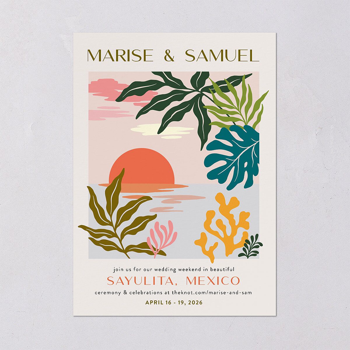 Impressionist Paradise Wedding Invitations — view 2