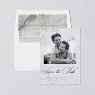 Formal Nautical Save The Date Cards Moody Blue Signature smooth Blank No Standard
