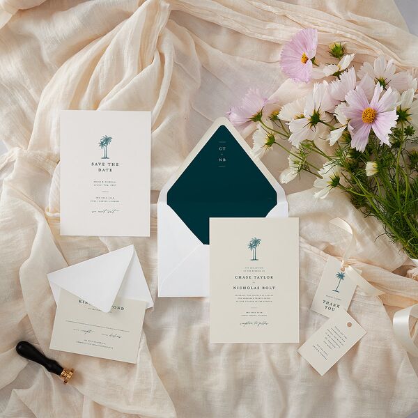 Palm Tree Icon Favor Gift Tags Tide Pool Signature