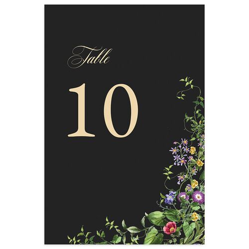 Opulent Garden Table Numbers Charcoal Signature