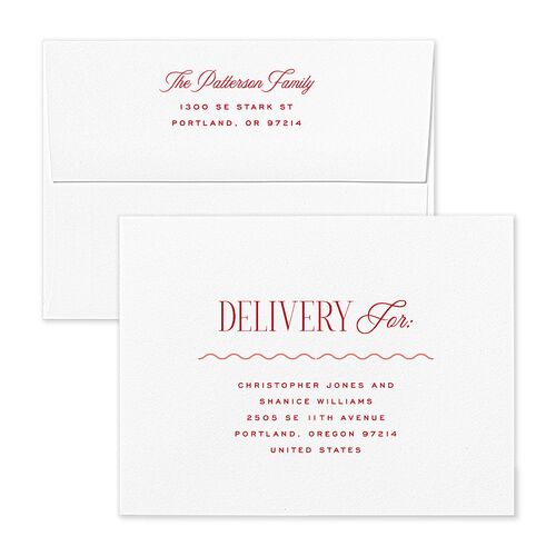 Most Wonderful Greeting Thank You Card Envelopes White Maroon Both Recipient and Return Addresses Signature Standard