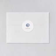 Classic Shell Wedding Stickers Royal Blue Circle