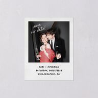 Modern Writing Save the Date Petite Cards Snow Signature smooth Blank No Standard