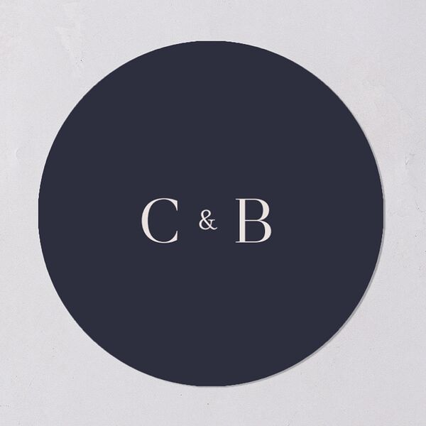 Enchanted Evening Wedding Stickers Dark Navy
