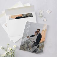 Classic Capture Engagement Party Invitations Midnight Signature Blank Standard