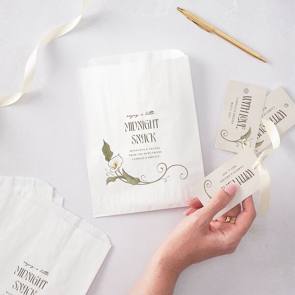 Calla Lily Nouveau Favor Gift Tags Champagne Signature