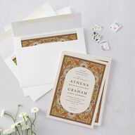 Intricate Vintage Wedding Invitations Tan Signature Blank No Standard