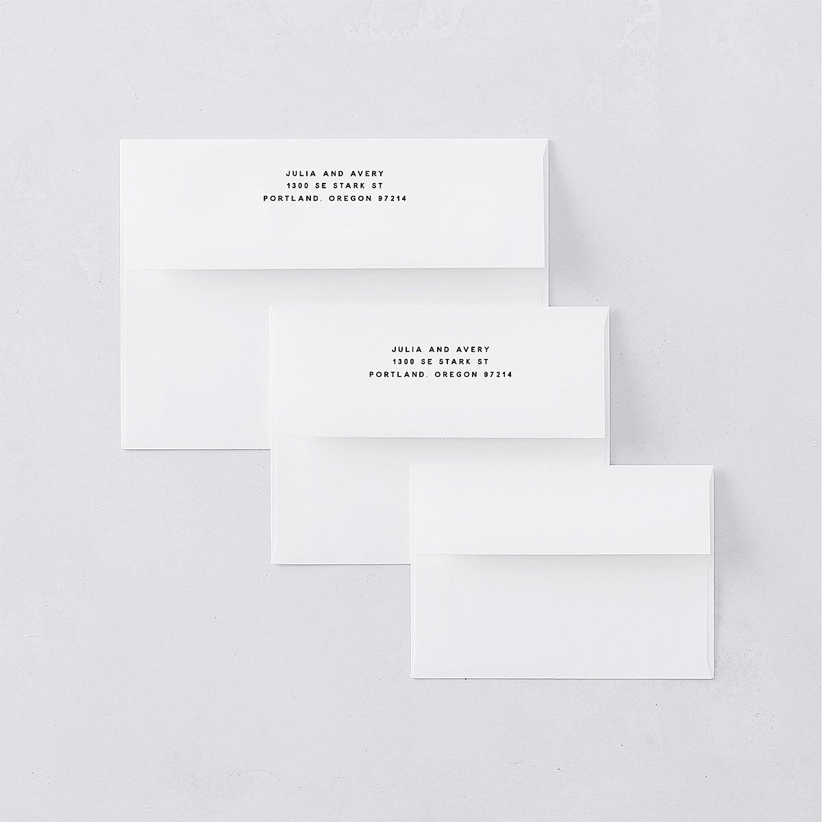 Hand Drawn Cake Rehearsal Dinner Invitation Envelopes White Pure White Both Recipient and Return Addresses Signature Standard