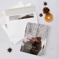 New Years Arch Holiday Cards Gold Pure White Signature Blank Standard Portrait