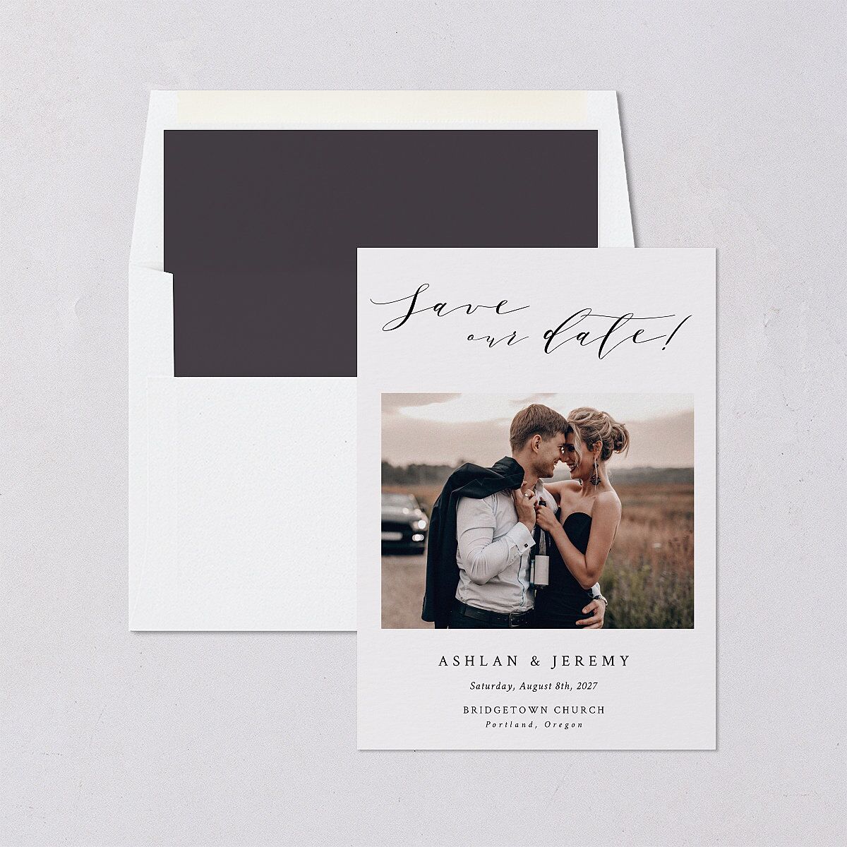 Simply Elegant Save The Date Cards — view 4