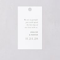 Elegant Orchid Foil Favor Gift Tags Gold Pure White Signature