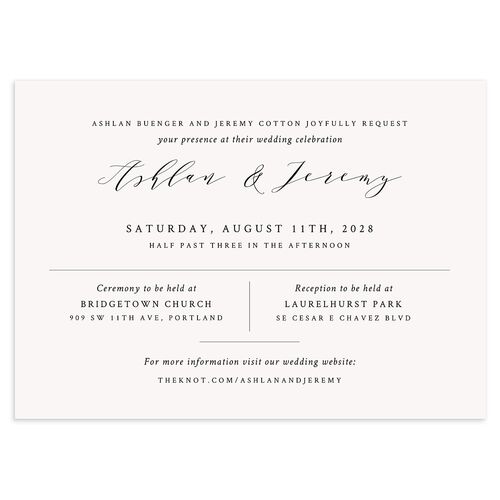 Simply Elegant Wedding Invitations Champagne Signature Blank No Standard