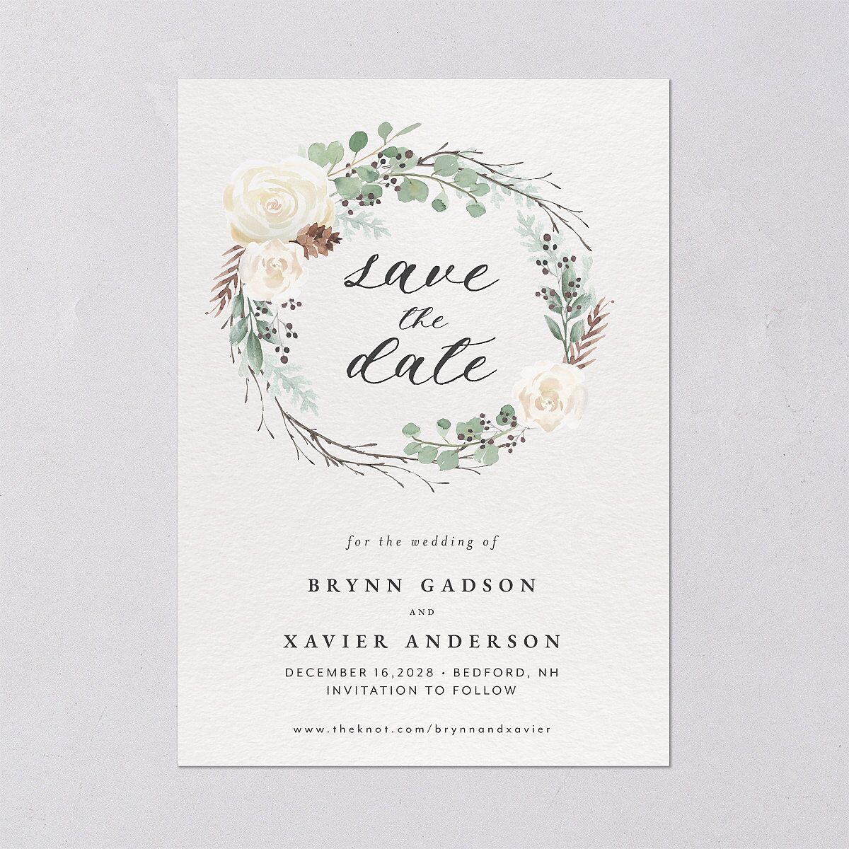 Rustic Botanical Save The Date Cards Thyme Signature smooth Blank No