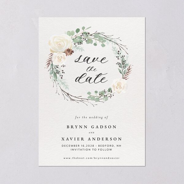 Rustic Botanical Save The Date Cards Thyme Signature smooth Blank No