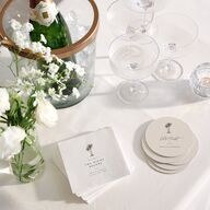 Palm Tree Icon Wedding Day Coasters Champagne Cardboard Circle