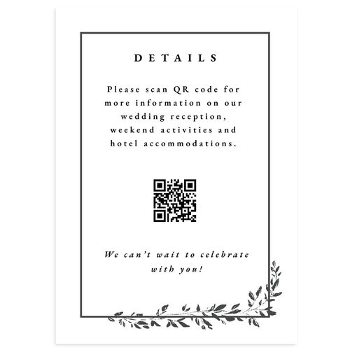 Dainty Frame Wedding Enclosure Cards Licorice Signature Standard