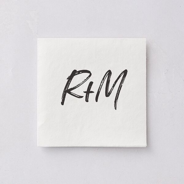 Handwritten Year Cocktail Napkins Linen Napkin Uncoined