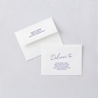 Hand Drawn Wavy Border Save the Date Petite Cards Sapphire Signature smooth Blank No Standard
