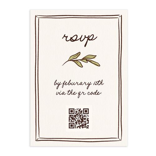 Hand Drawn Tablescape QR Code RSVP Cards Linen Signature Standard