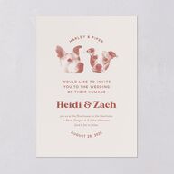 Custom Pet Portrait Wedding Invitations Desert Rose Signature Blank
