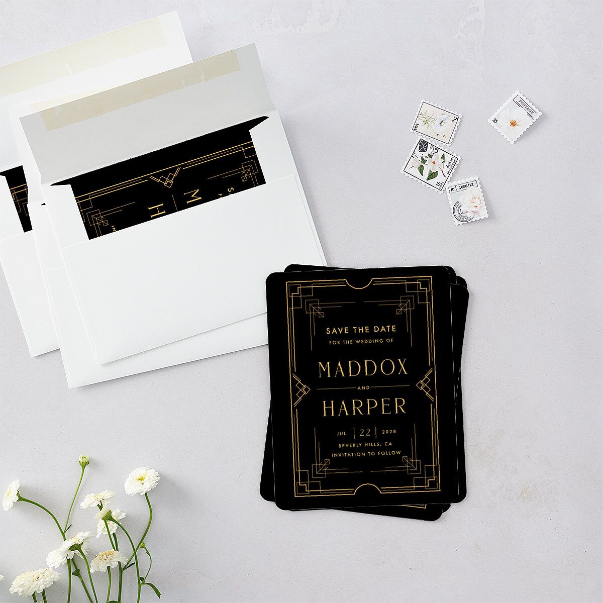 Vintage Hollywood Save The Date Magnets Licorice Magnet Paper