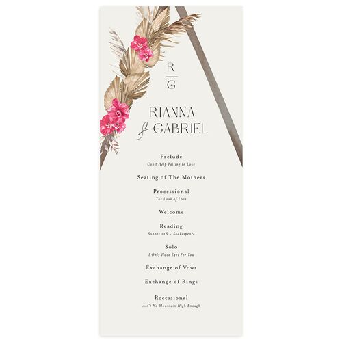 Bohemian Altar Wedding Programs Rose Pink Signature