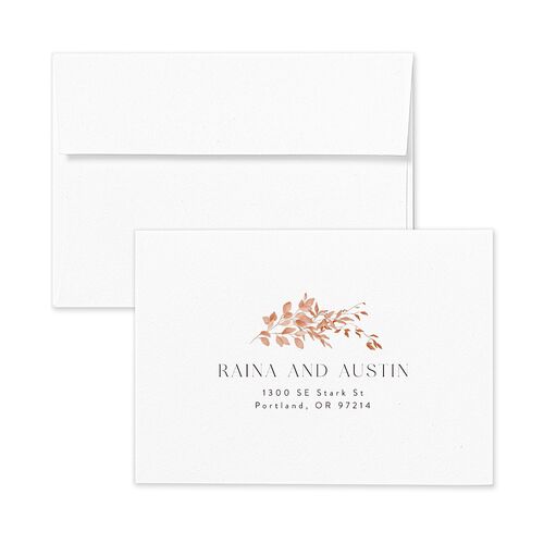 Harvest Crescent Wedding Response Card Standard Envelopes White Standard Champagne Return Address Signature