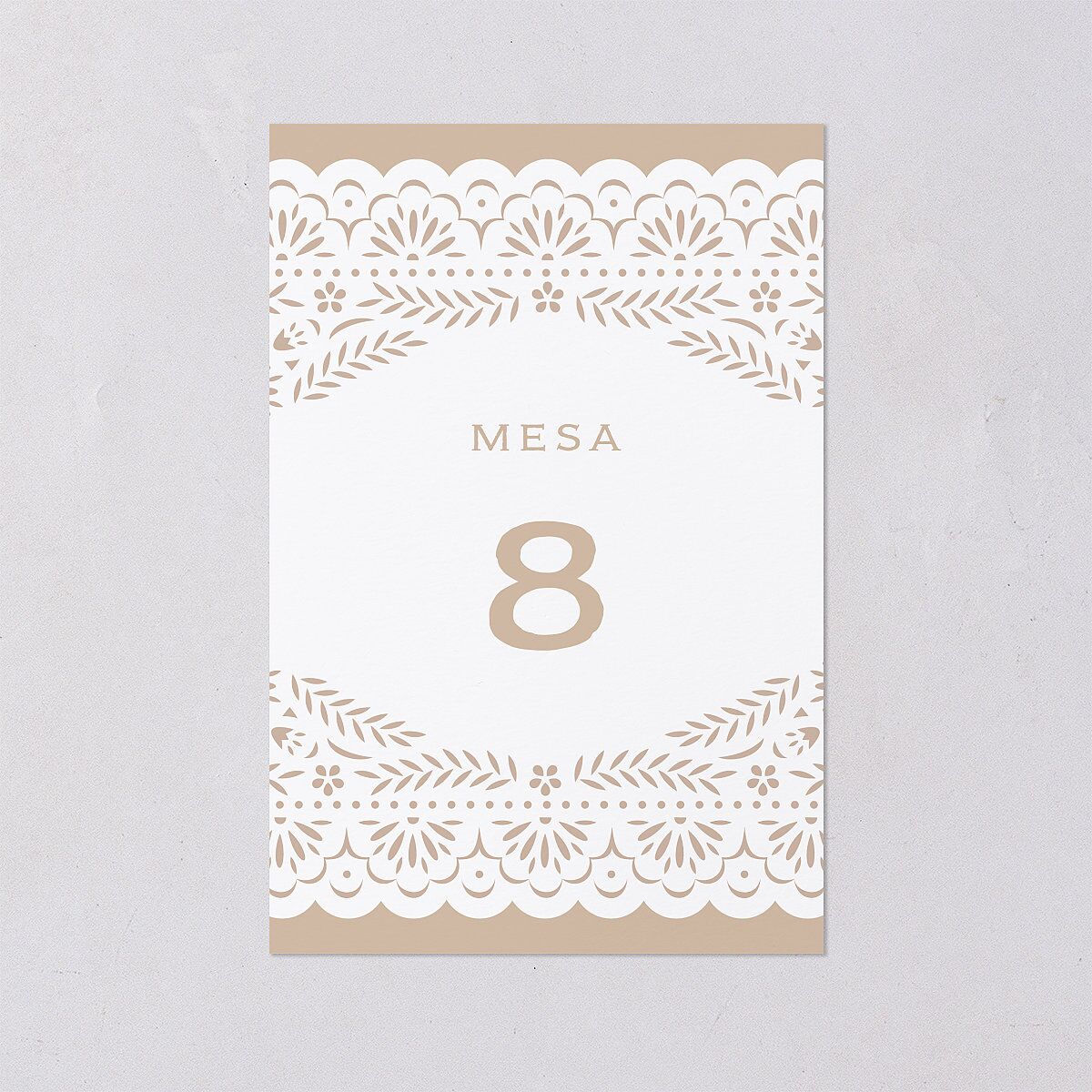Papel Picado De Mexico Table Numbers Taupe Signature