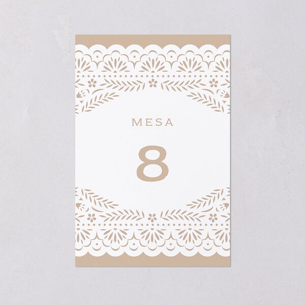 Papel Picado De Mexico Table Numbers Taupe Signature