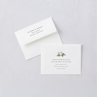 Classic Botanical Thank You Card Envelopes White Standard Turquoise Both Recipient and Return Addresses Signature