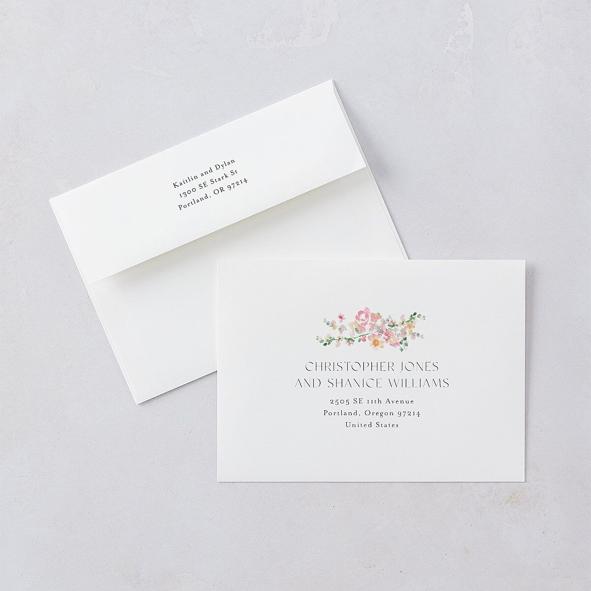 Pastel Flower Arch Engagement Party Invitations Pink Cotton Signature Blank Standard