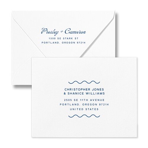 Cabana Stripes Thank You Card Euro Envelopes Candy Pink Luxe White Recipient Address Signature