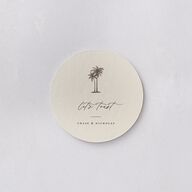 Palm Tree Icon Wedding Day Coasters Champagne Cardboard Circle