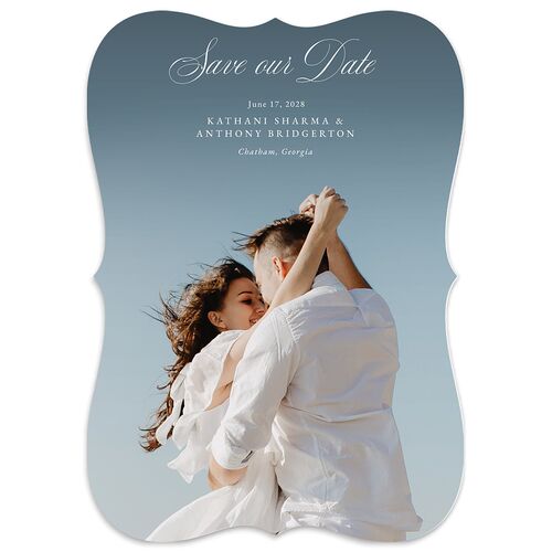 Glamorous Regency Garden Save the Date Cards by Bridgerton Deep Lake Signature smooth Blank No Bracket