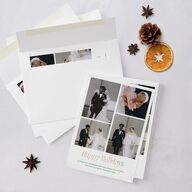 Simply Happy Foil Holiday Cards Gold Jewel Green Signature Blank Portrait  Standard