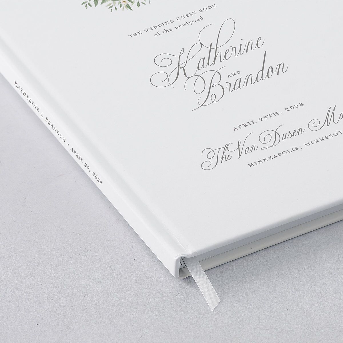 Luxury Floral Monogram Guest Books Cotton