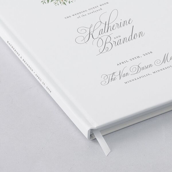 Luxury Floral Monogram Guest Books Cotton