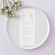 Minimal Wildflower Menus Gold Off-White Signature
