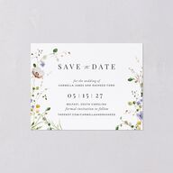 Delicate Wildflower Save the Date Petite Cards Pure White Signature smooth Blank No Standard