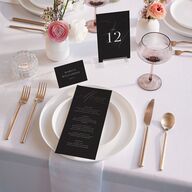 Elegant Monogram Place Cards Licorice Signature
