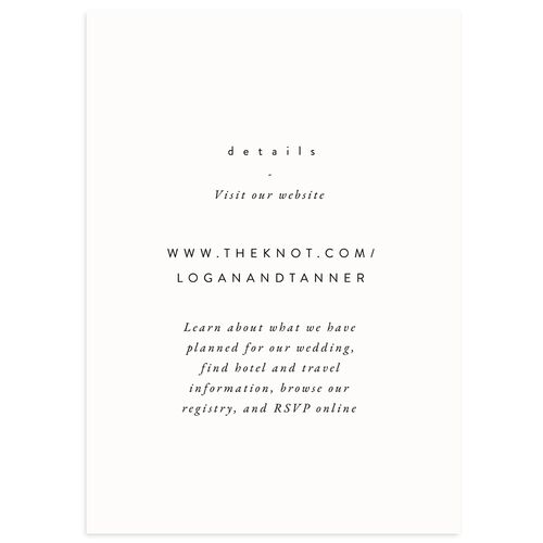 Romantic Minimal Wedding Event Detail Cards Snow Signature Standard