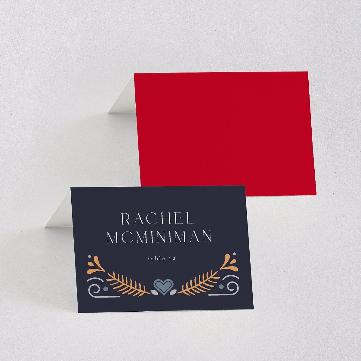 Nordic Folk Place Cards Dark Navy Signature