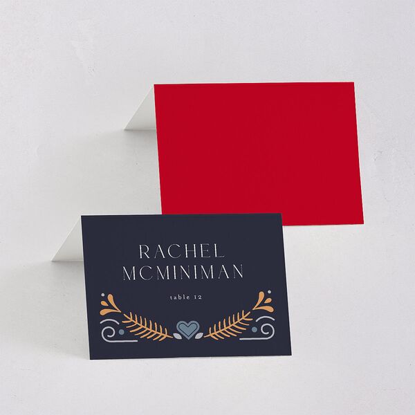 Nordic Folk Place Cards Dark Navy Signature
