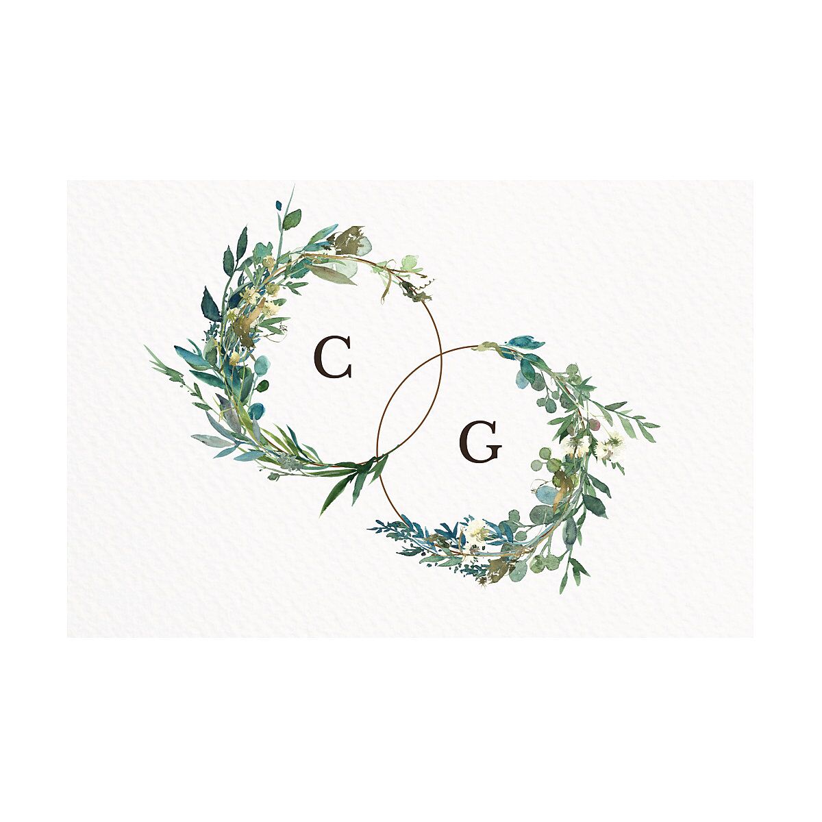 Leafy Hoops Save The Date Postcards